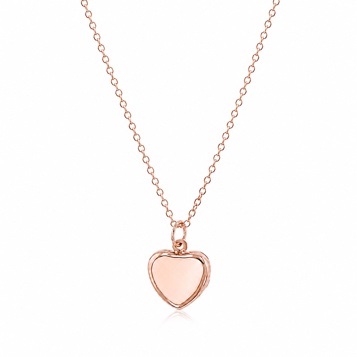 14K Gold 9mm Heart Pendant Necklace – Yellow, White & Rose Gold