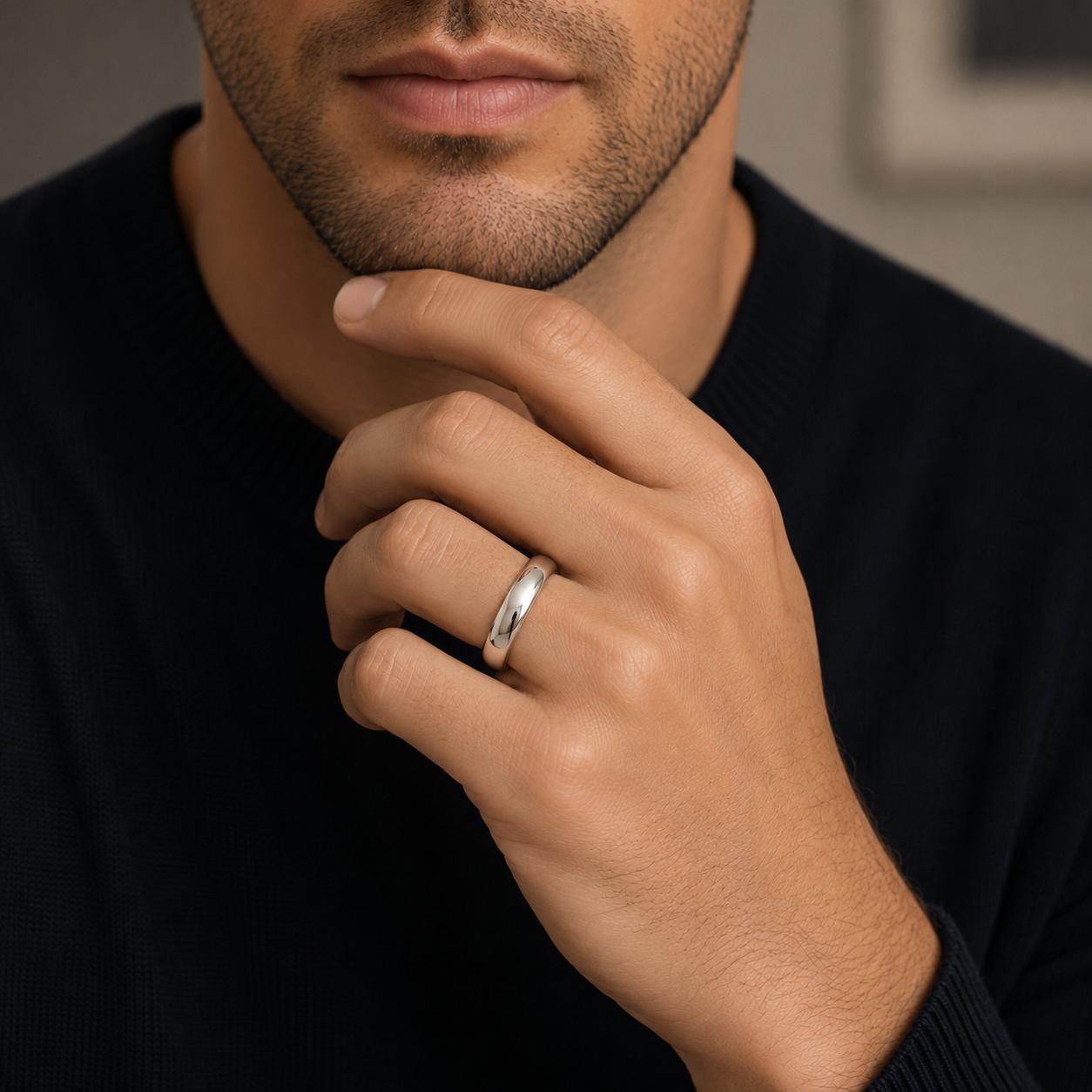 Platinum Comfort-Fit Wedding Band Ring – Polished Plain Band | Sizes 5–11