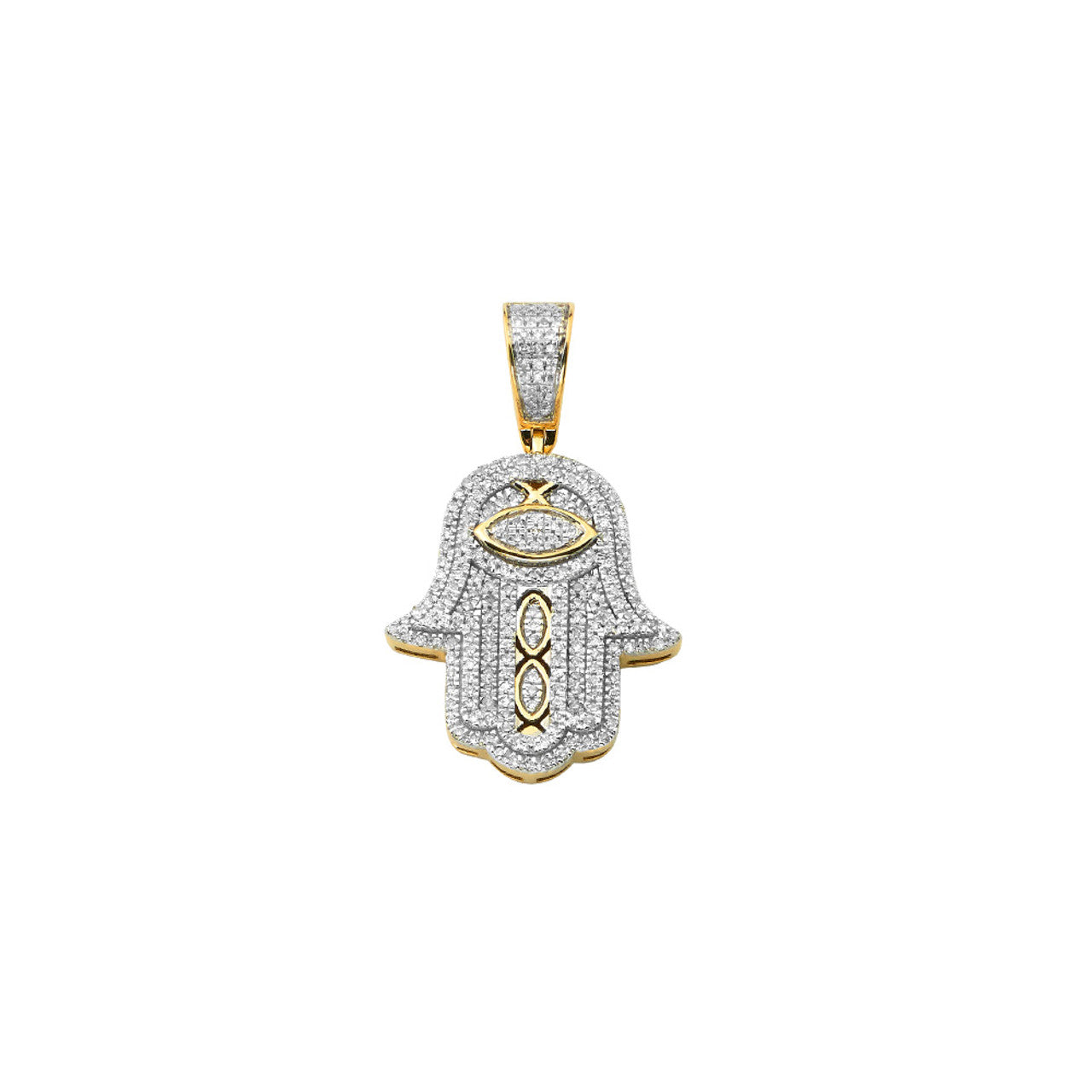 Diamond Hamsa Pendant