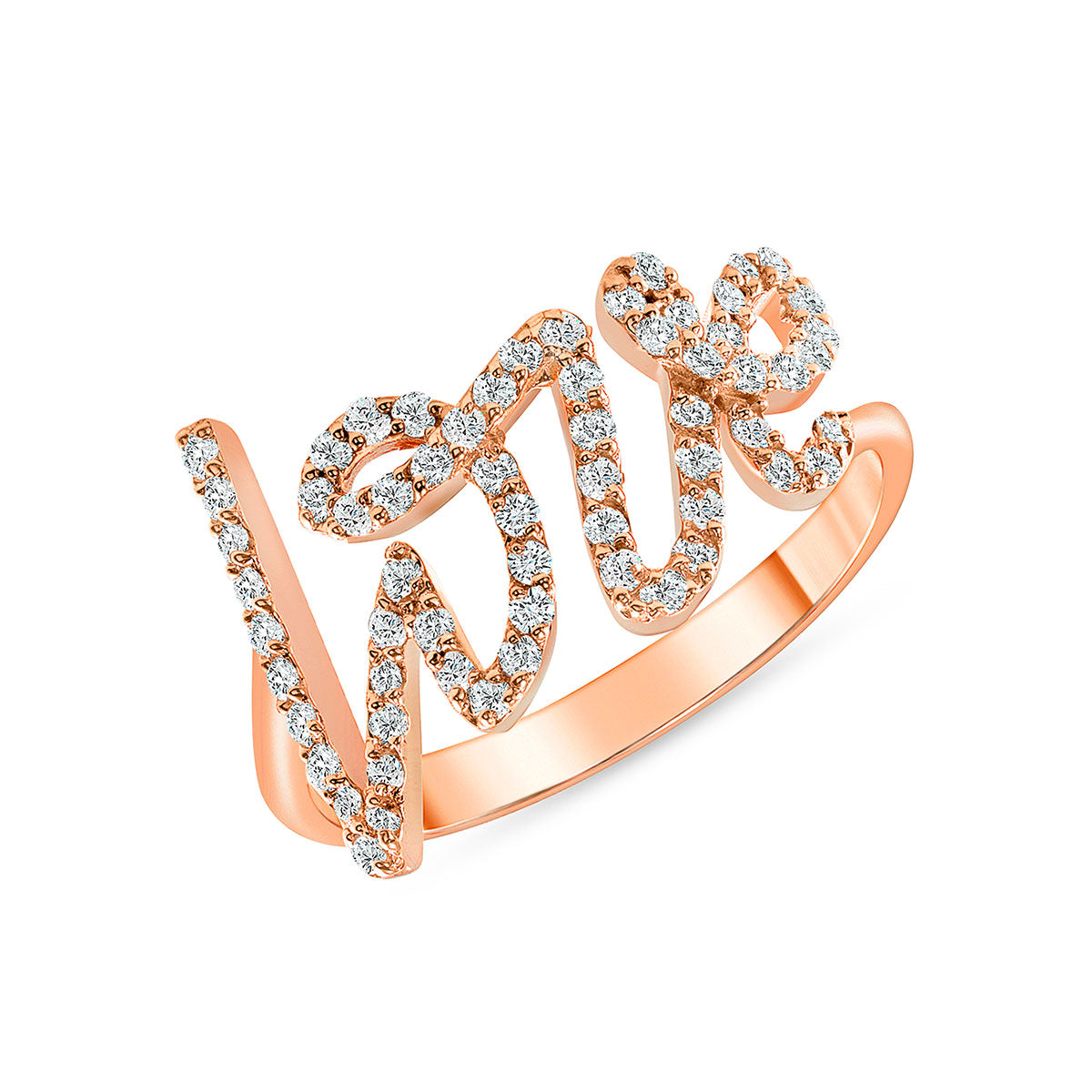 0.40ct Diamond Love Ring 14K Gold