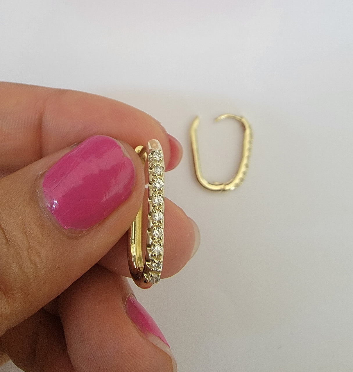Natural Diamond Paper Clip Earring