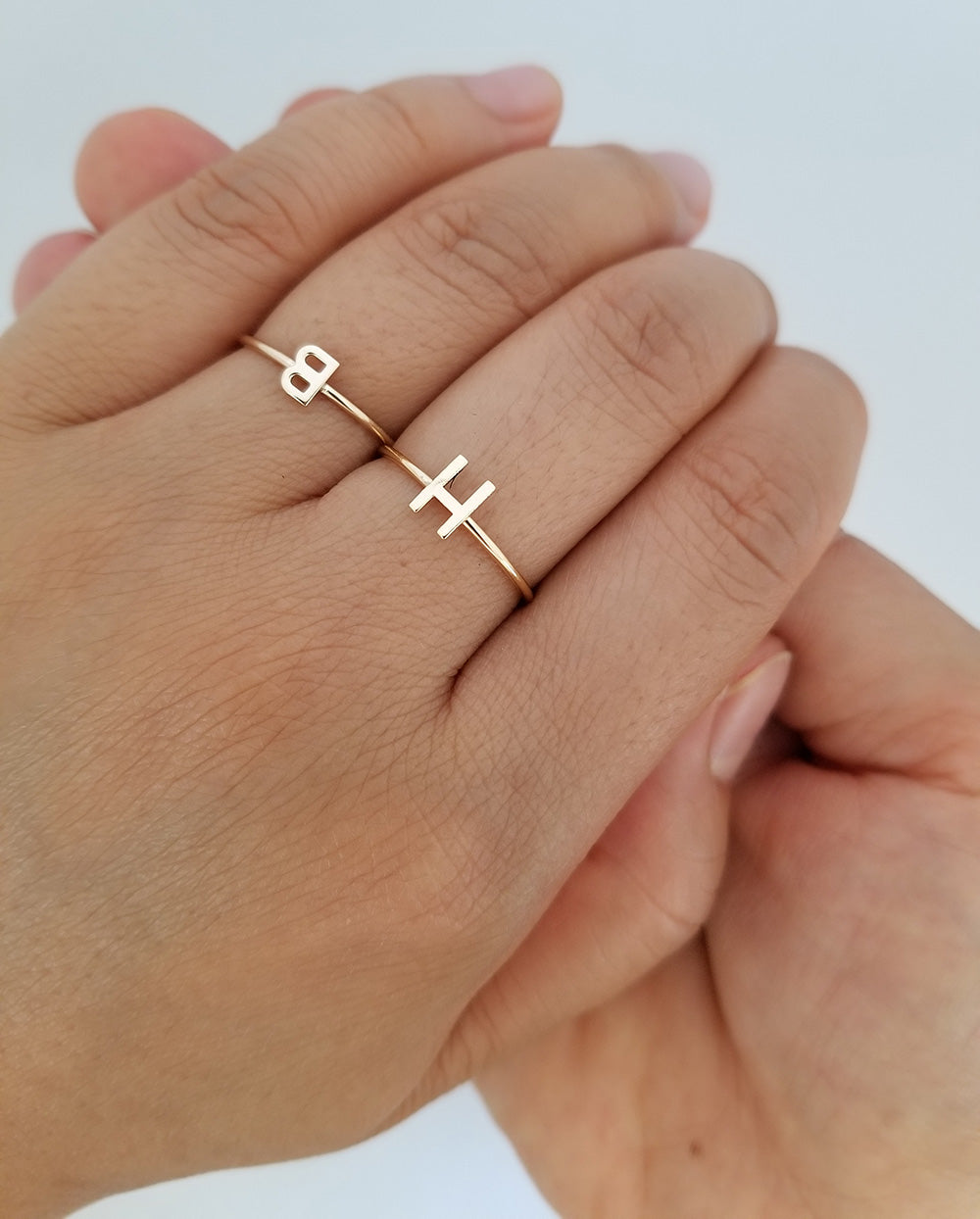 14K Gold Initial Ring – Minimalist Letter Ring | Personalized Stackable Ring