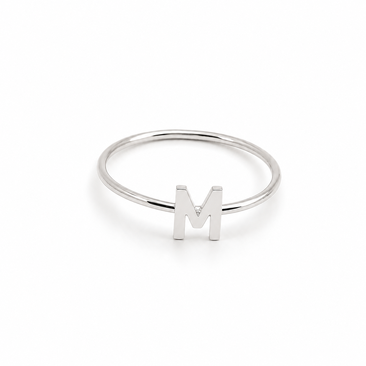 14K Gold Initial Ring – Minimalist Letter Ring | Personalized Stackable Ring