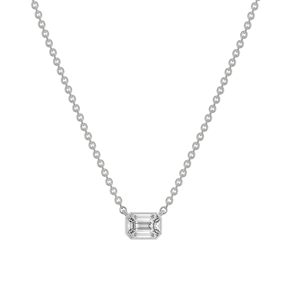 Single Diamond Pendant Necklace 14K Gold – Heart, Pear & Emerald Cut