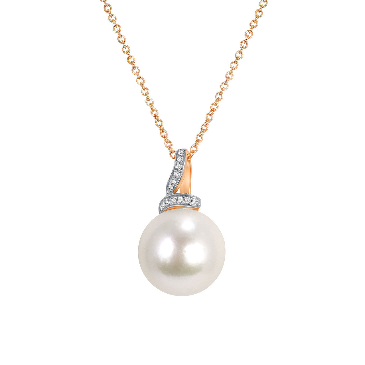 14K Rose Gold Pearl Pendant Necklace