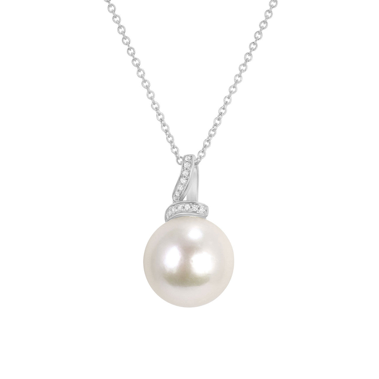 Pearl Pendant Necklace 14K White Gold