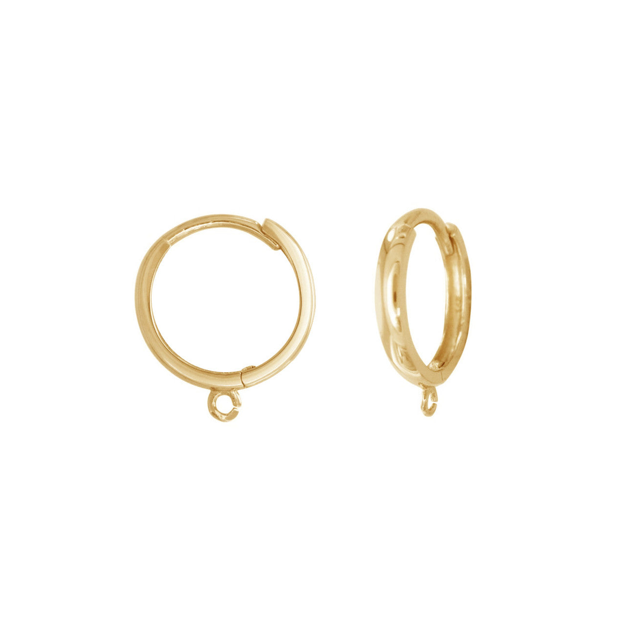 Hoop Earring with Open Ring 14K Gold