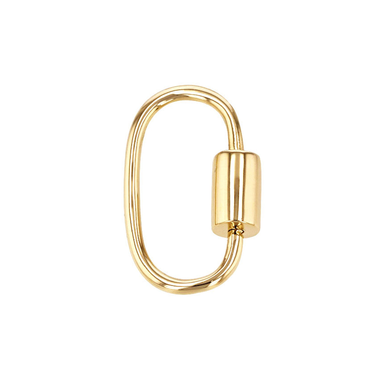 14K Yellow Gold Plain Carabiner Clasp