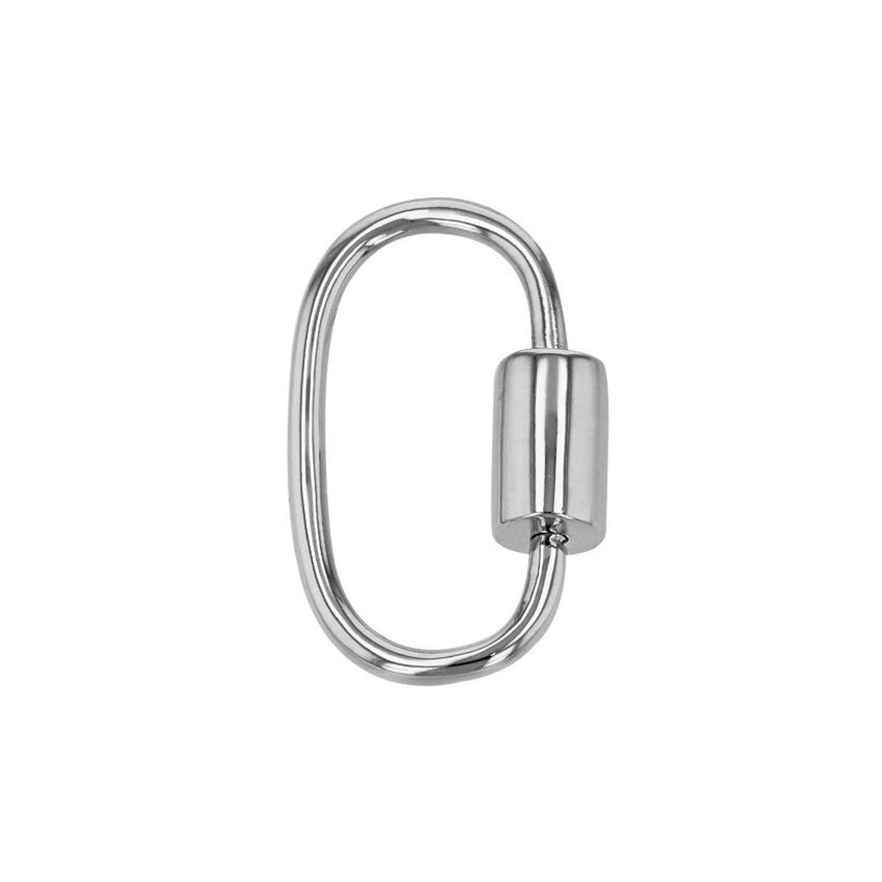 14K White Gold Plain Carabiner Clasp