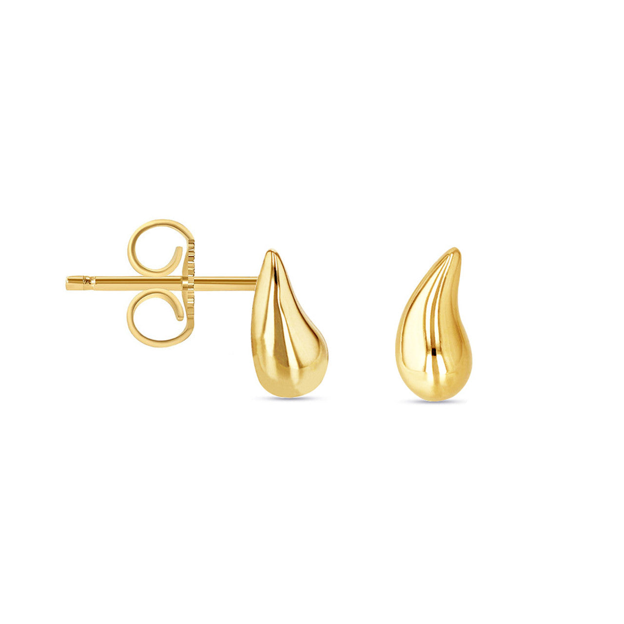 14 Karat Yellow Tear Drop Stud Earrings