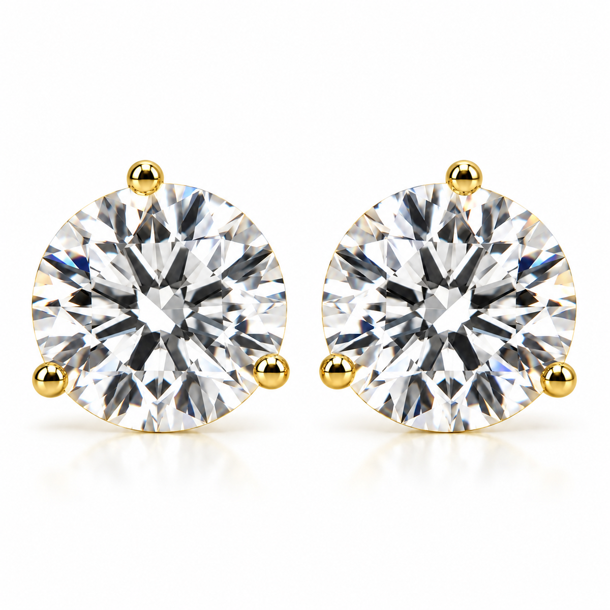 Lab Grown Diamond Martini Stud Earrings – 14K Gold, IGI Certified (1CT–6CT), alternate product view