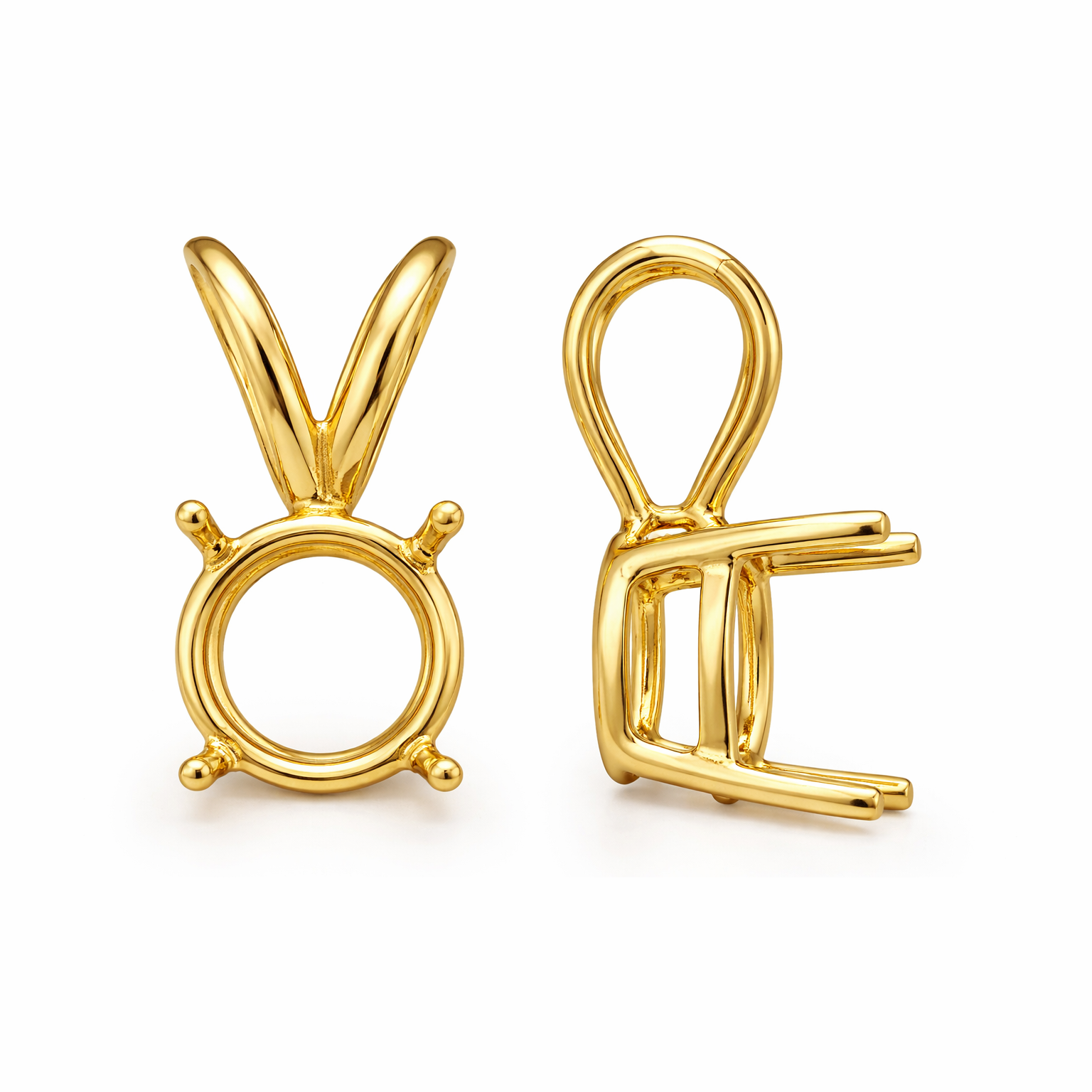 10K Yellow Gold Basket Pendant Mounting