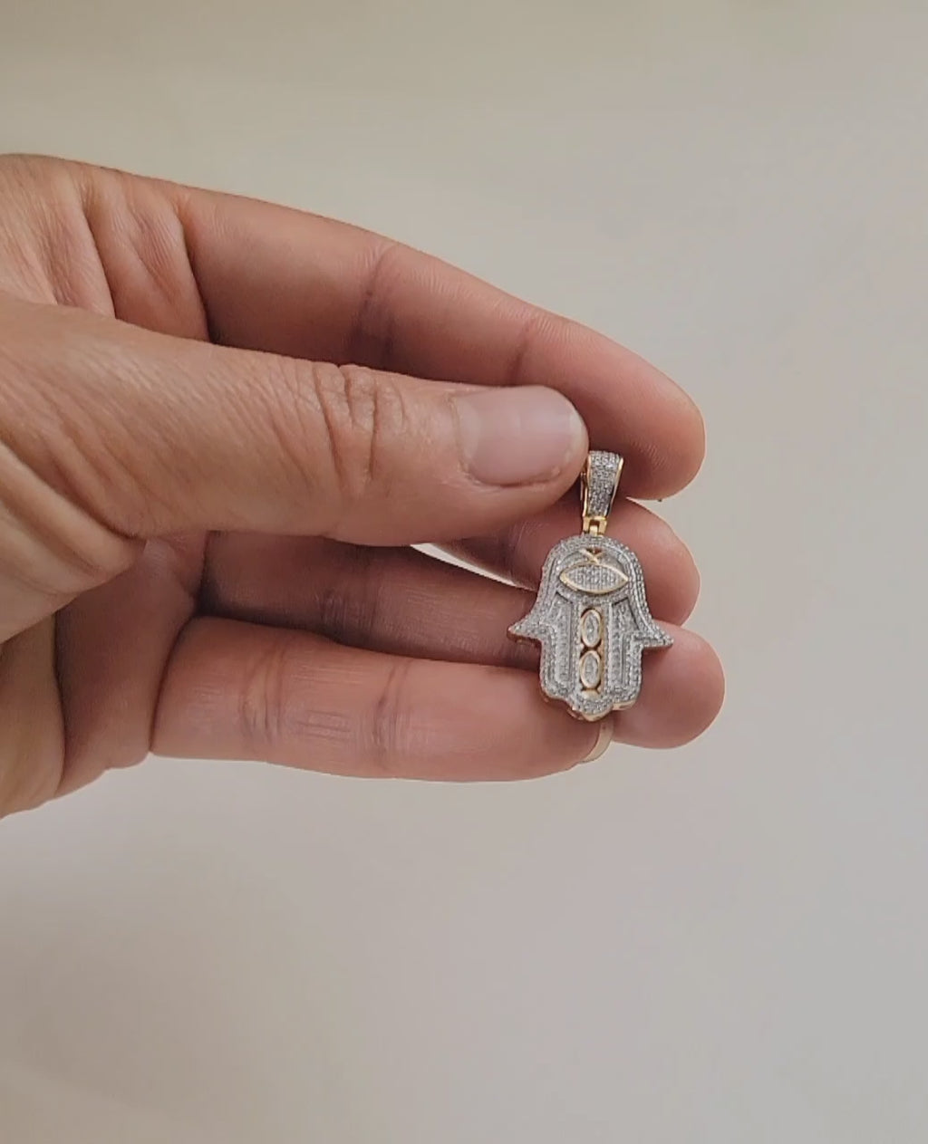 Diamond Hamsa Pendant
