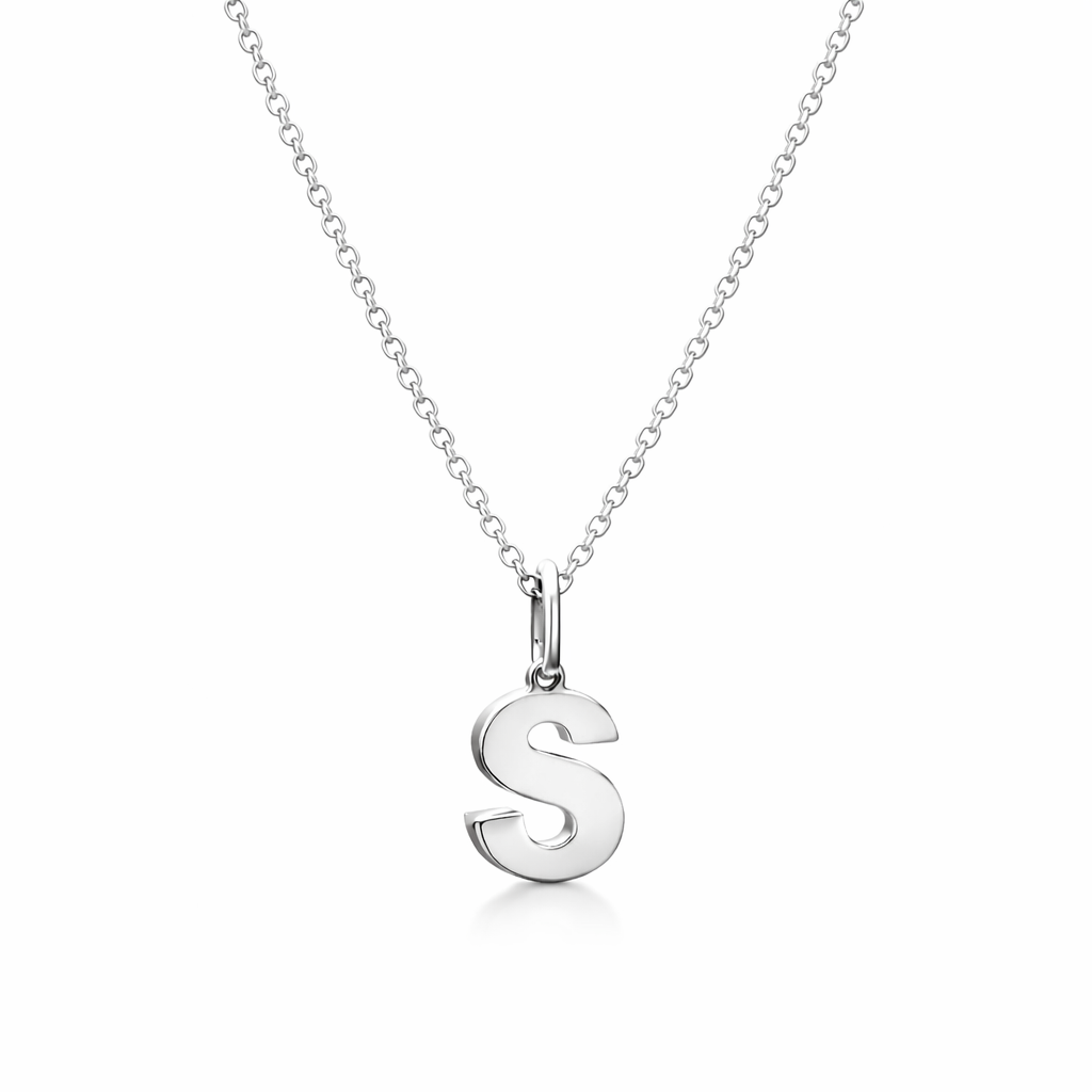 Dangle Letter Pendant Necklace 14K Gold - Minimalist Letter Pendant