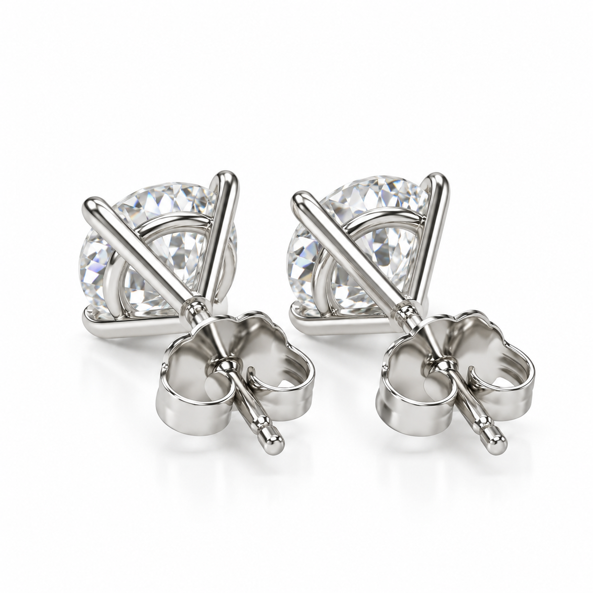 Lab Grown Diamond Martini Stud Earrings – 14K Gold, IGI Certified (1CT–6CT), alternate product view