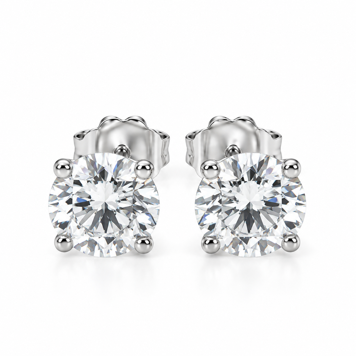 Lab Grown Diamond Martini Stud Earrings – 14K Gold, IGI Certified (1CT–6CT), alternate product view
