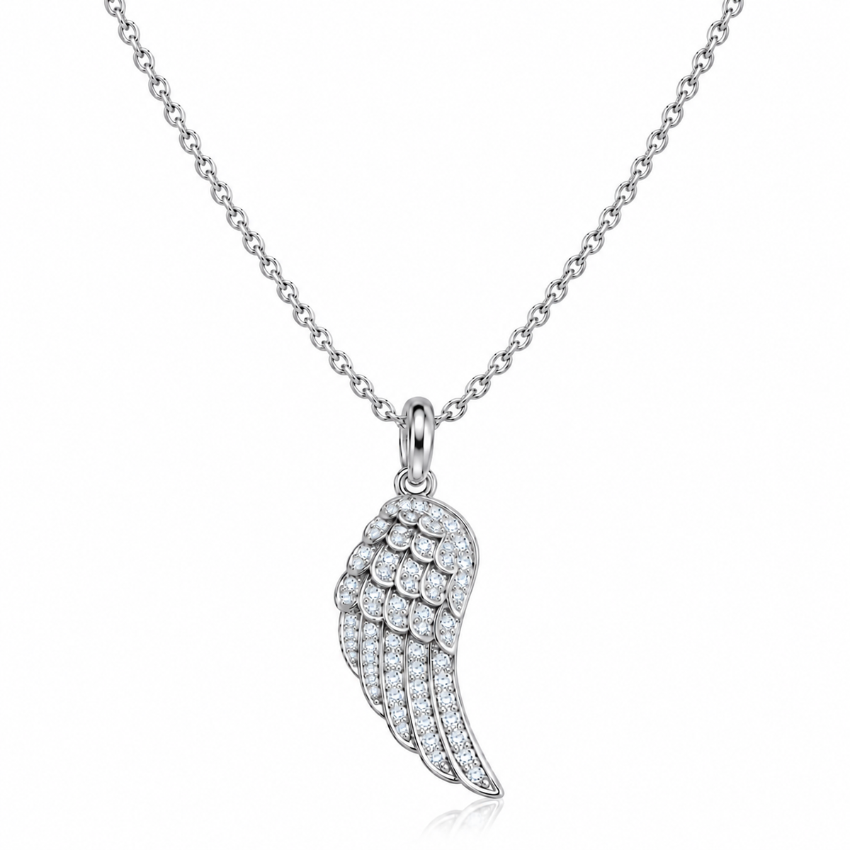 Diamond Wing Pendant Necklace 14K Gold