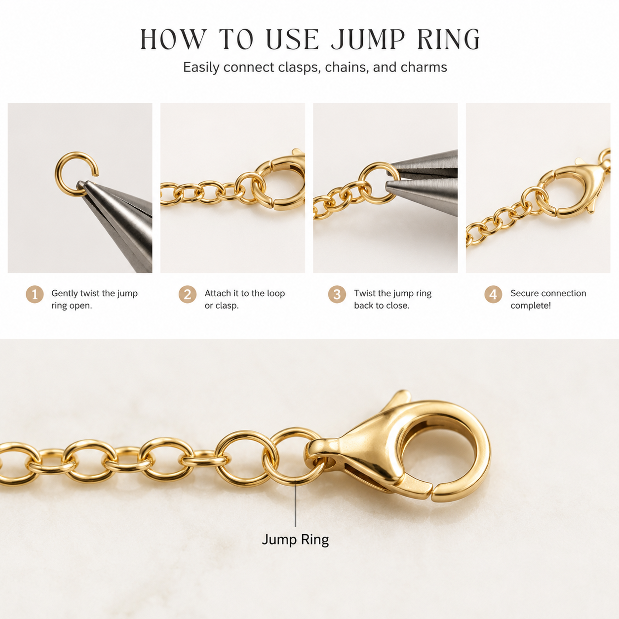14K Solid Gold Open Jump Ring – 0.5mm Thick (24 Gauge)