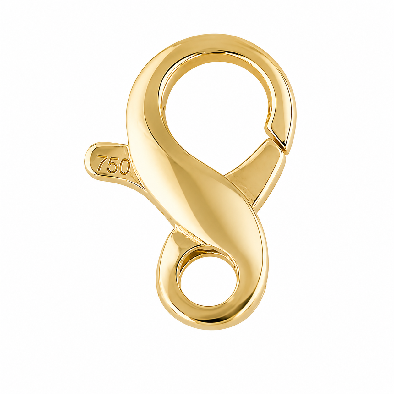 18K Yellow Gold Infinity Lobster Clasp - Luxury Jewelry Finding