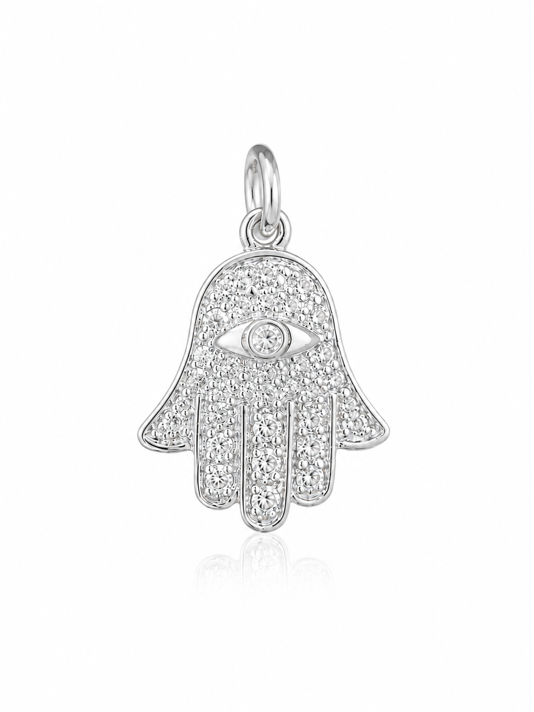 14K Yellow Gold Diamond Hamsa Hand Necklace