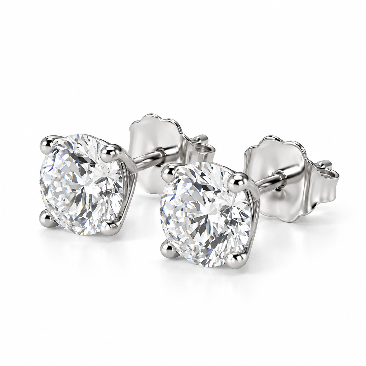 Lab Grown Diamond Martini Stud Earrings – 14K Gold, IGI Certified (1CT–6CT), alternate product view