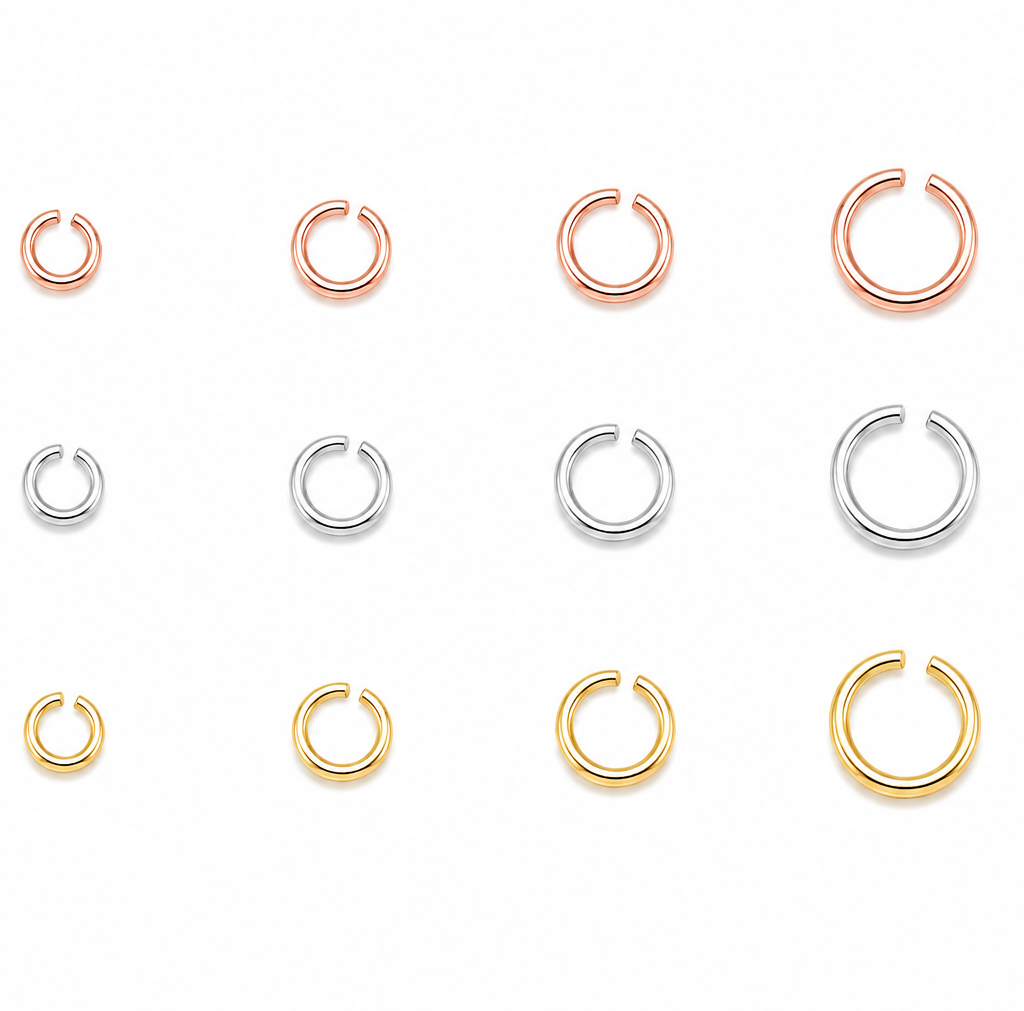 14K Solid Gold Open Jump Ring – 0.5mm Thick (24 Gauge)