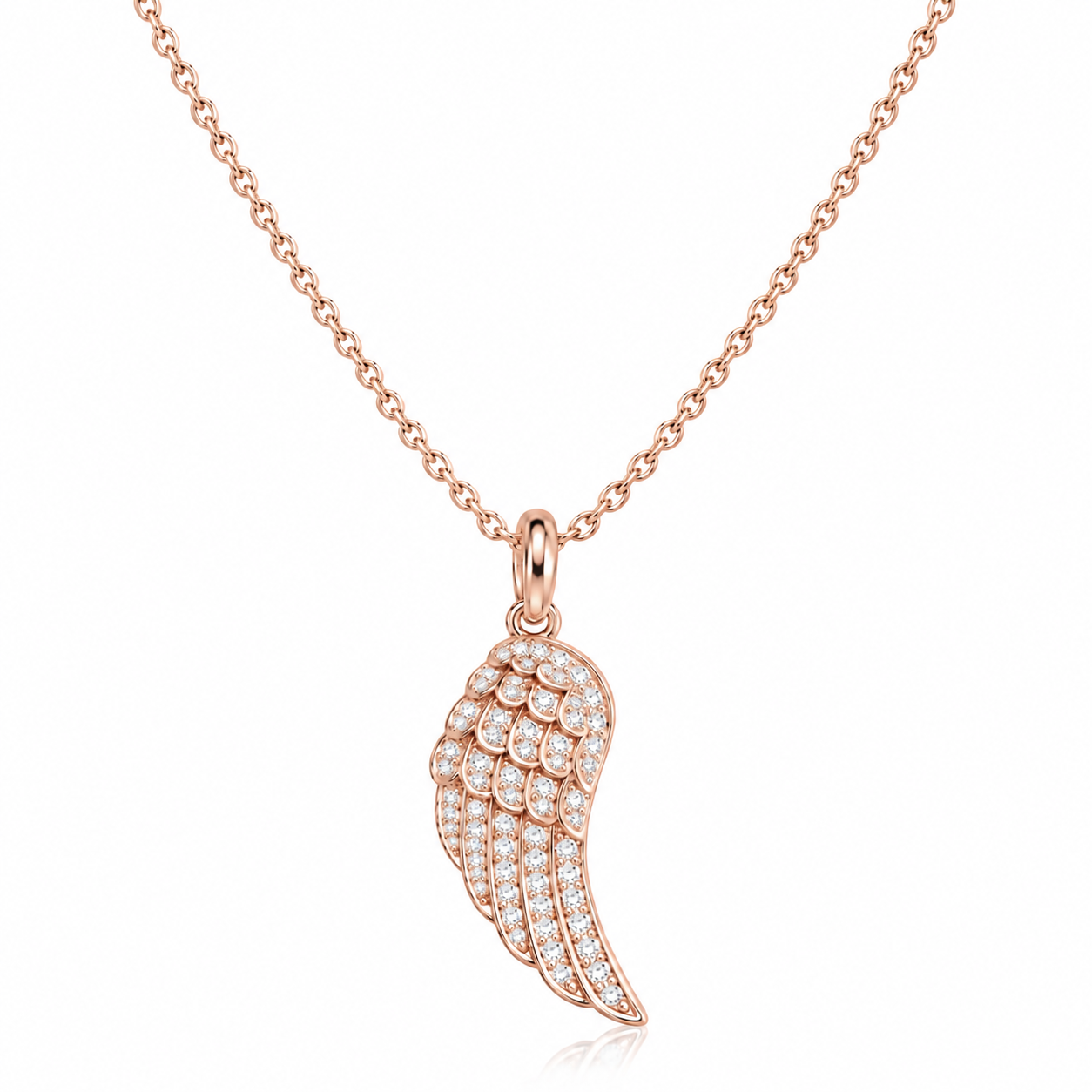 Diamond Wing Pendant Necklace 14K Gold