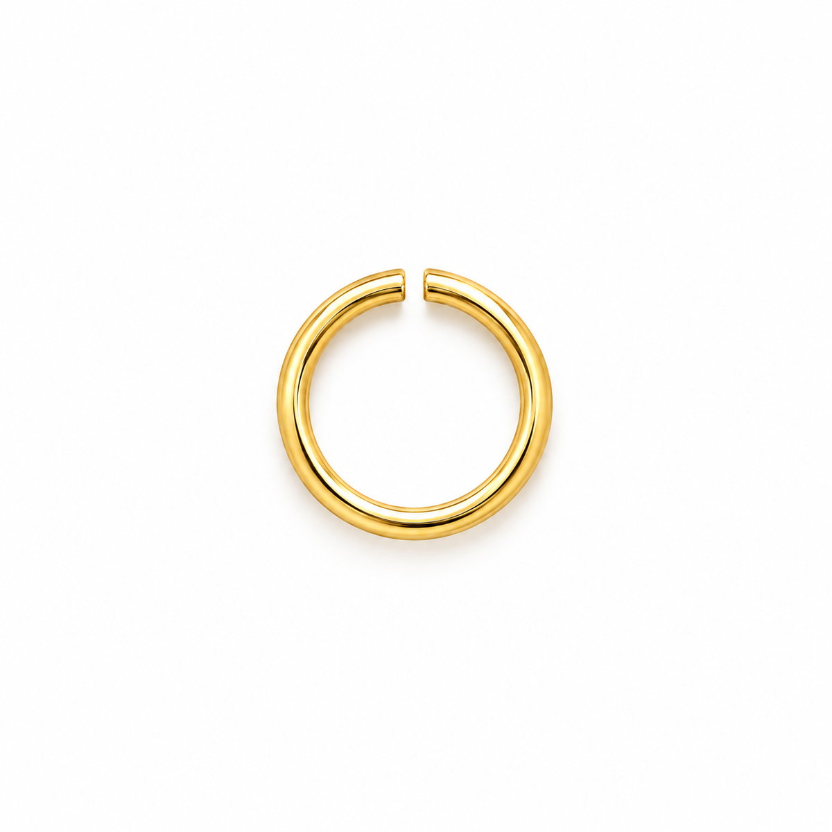18K Yellow Gold Open Jump Ring – 0.76mm Wire Thickness