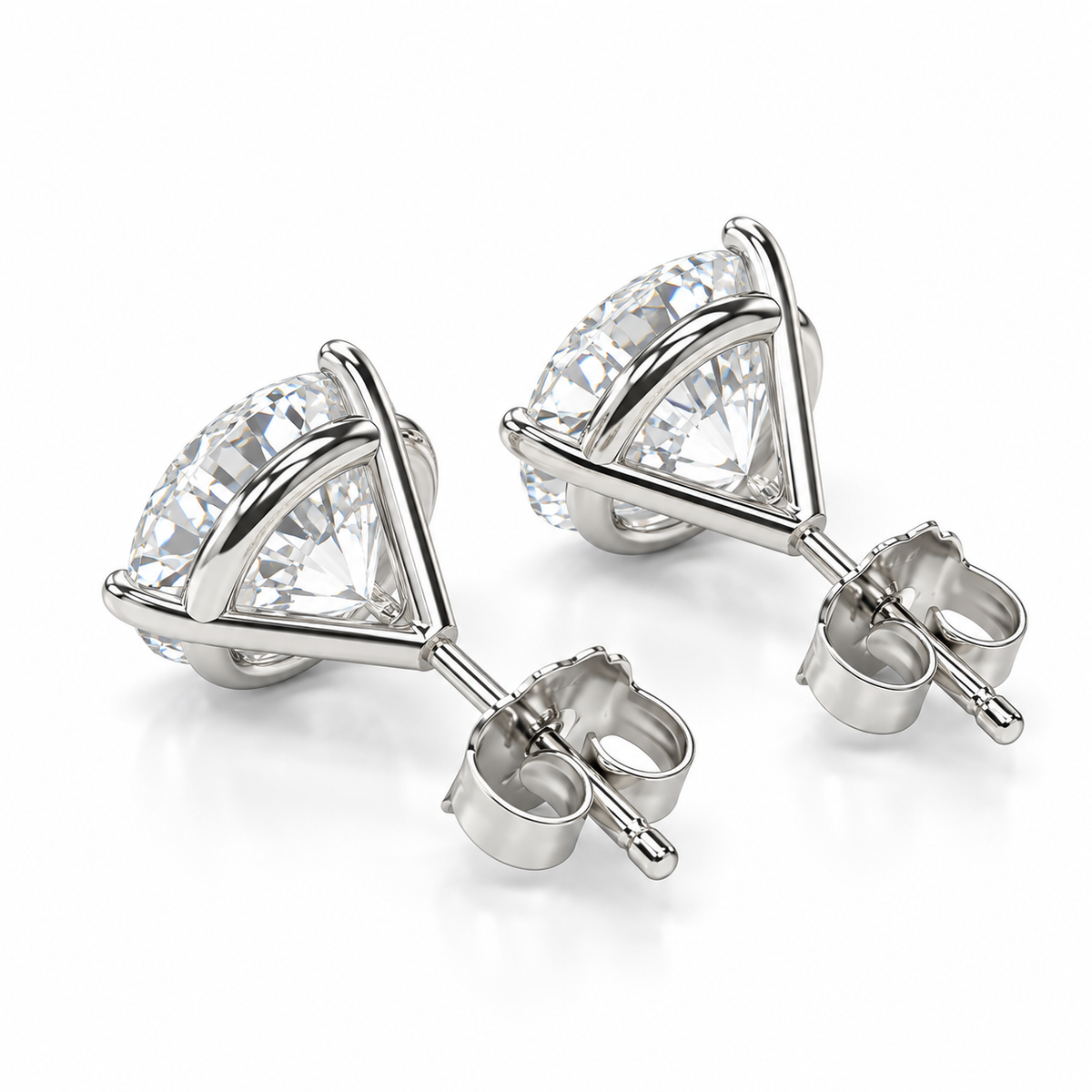 Lab Grown Diamond Martini Stud Earrings – 14K Gold, IGI Certified (1CT–6CT), alternate product view