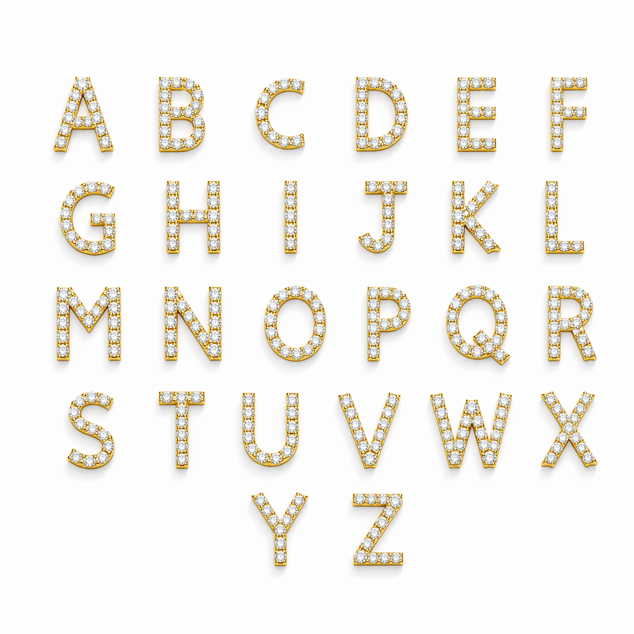 Two diamond initials bracelet in 14K Gold