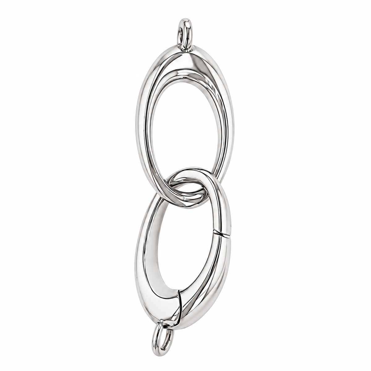 Sterling silver interlock clasp with oval links